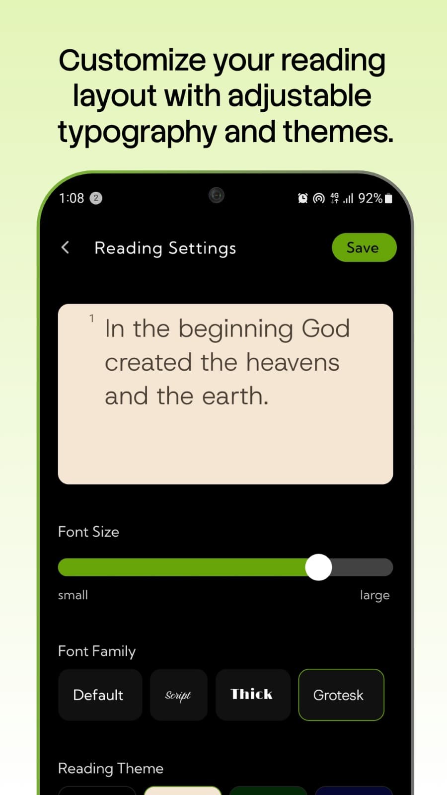 Bible reading view